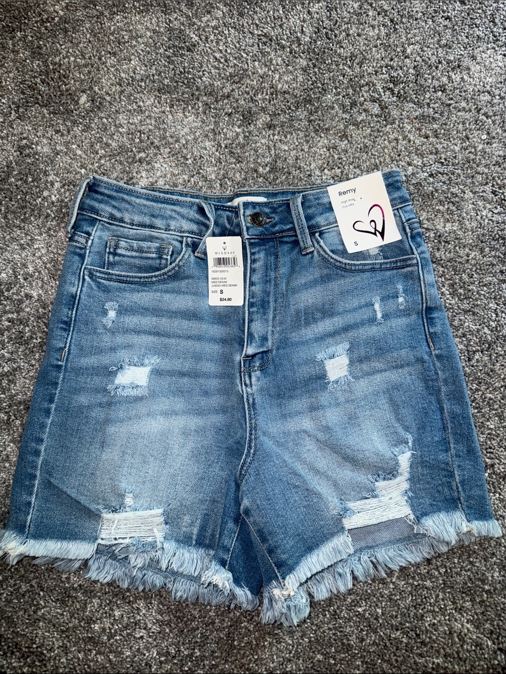 Windsor Light Blue Distressed Frayed Hem Jean Shorts